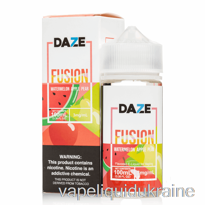 Vape Liquid Ukraine Watermelon Apple Pear - 7 Daze Fusion - 100mL 3mg
